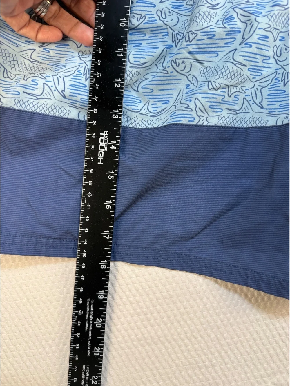Vineyard Vines Men’s XL Fish Print Colorblock Swim Trunks Blue Board Shorts